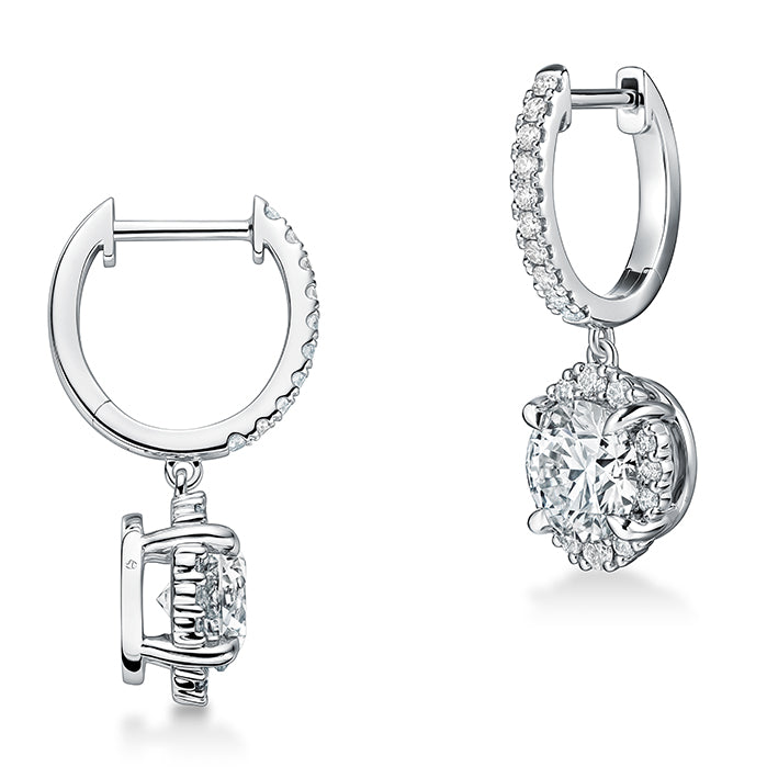 Ellipse Diamond Leverback Earrings