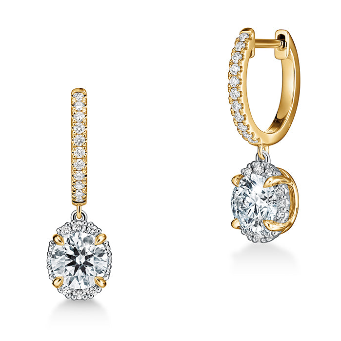 Ellipse Diamond Leverback Earrings