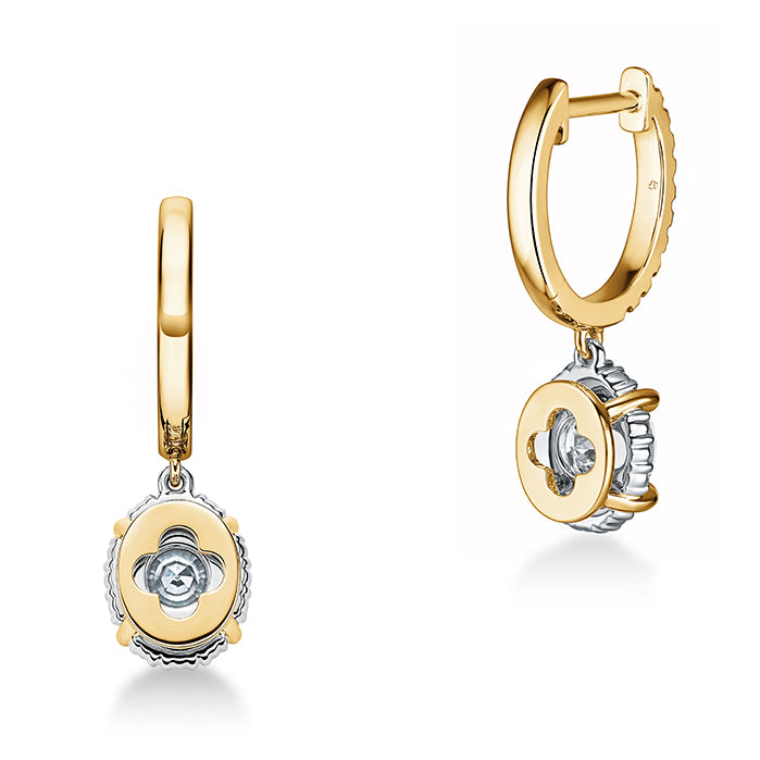 Ellipse Diamond Leverback Earrings