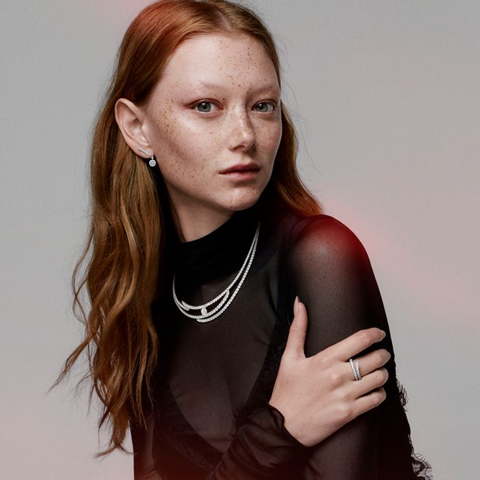 Vela Double Row Pavé Ring