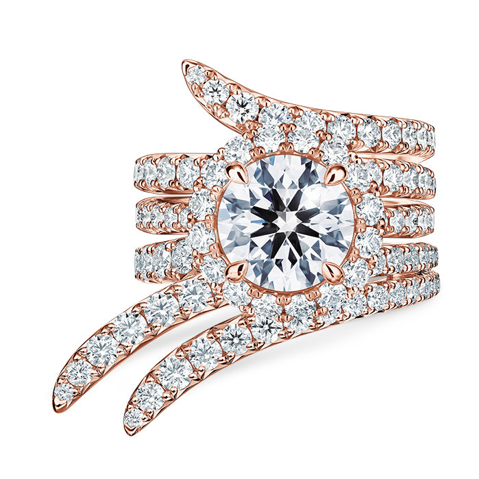 Vela Triple Row Pavé Ring