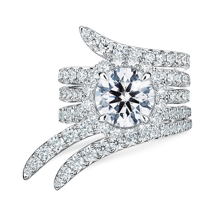 Vela Triple Row Pavé Ring