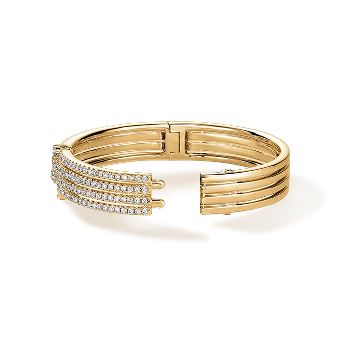 VELA French Cut Pavé Diamond Bangle