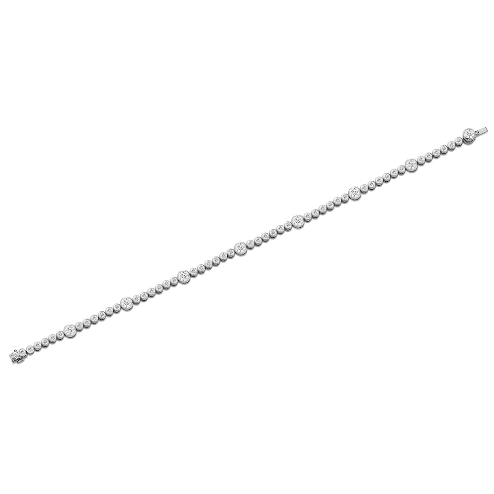 Mariposa Celestial Orbital Bezel Station Diamond Line Bracelet 3.11ctw in 18K