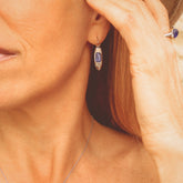 Mariposa Earth 18K WG Blue Sapphire & Diamond "Mariner" Earrings