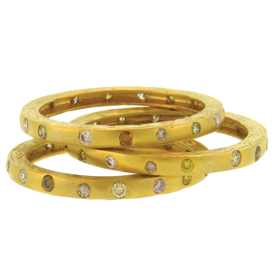 Mariposa Stackable Simple Elegance Brush Gold Ring