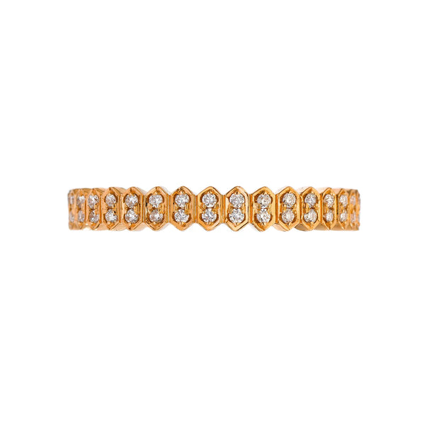 Mariposa Stackable Mini Abacus White Diamond Band in Rose Gold
