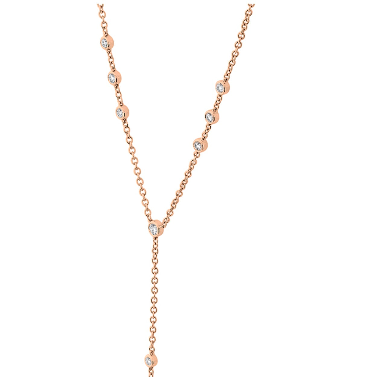 Mariposa Celestial Orbital bezel set .43 ctw. Diamond Lariat Necklace