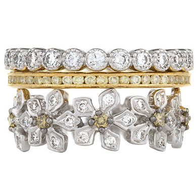 Mariposa Stackable Starburst Diamond Stack Ring Set