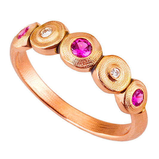 Alex Sepkus Lilly Pad Diamond and Sapphire Large Ring - R-210RSA