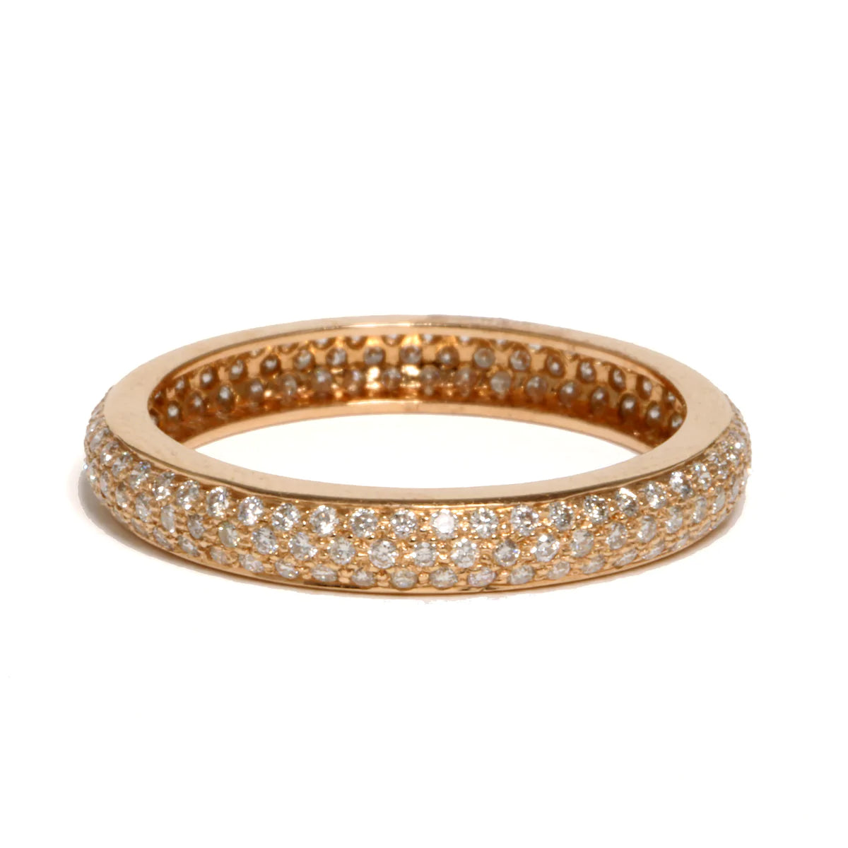 Mariposa Stackable 18k White Diamond Pave Tire Band