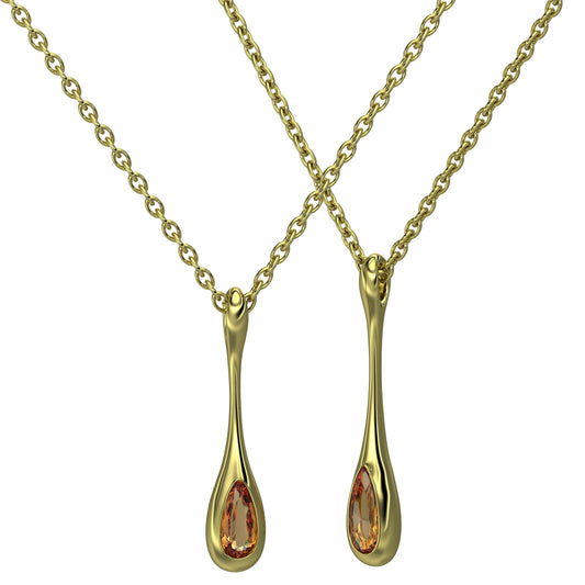 Mariposa H20 Imperial Topaz 0.93ctw Pear Shape Pendant Set in 18k Yellow Gold
