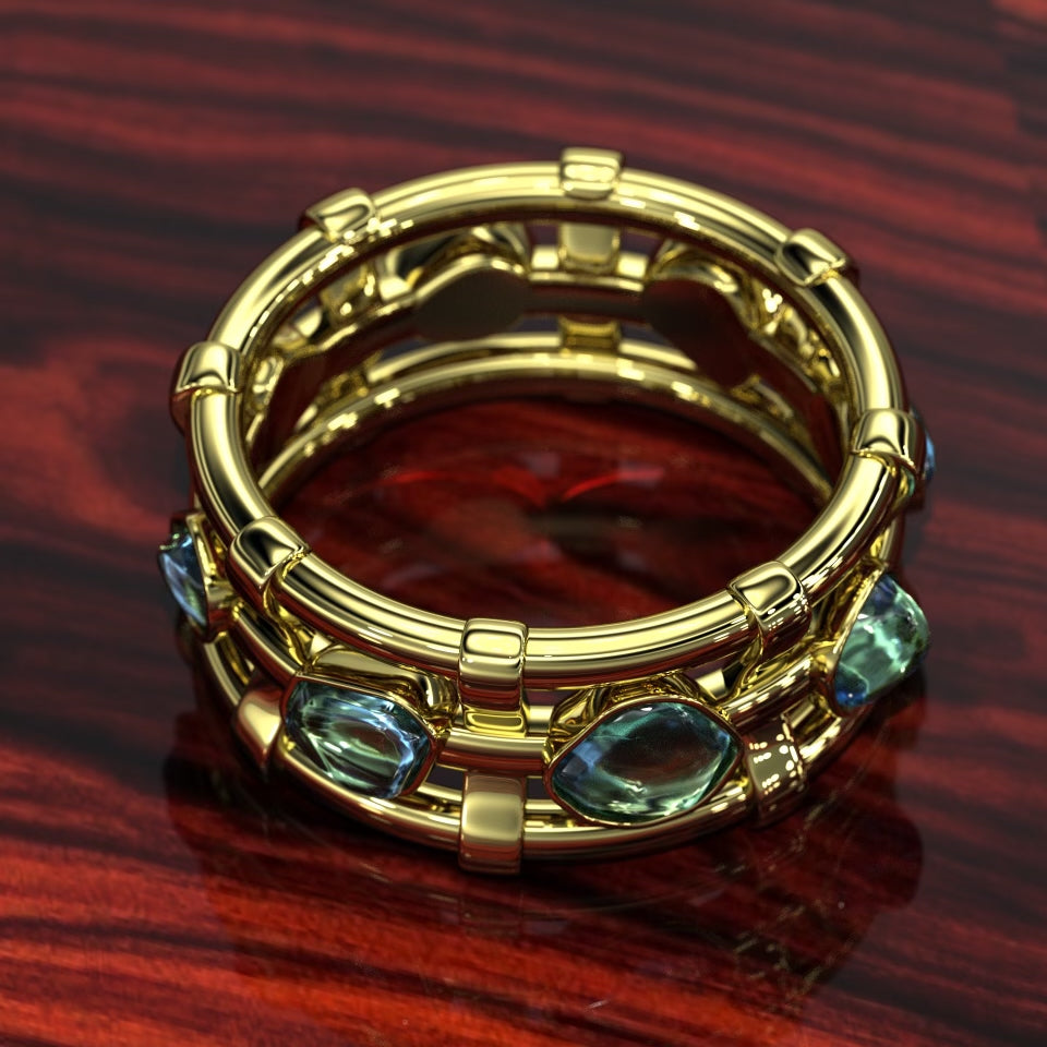 "Harmony" Montana 7.88 Sapphire Ring in 18k Rose Gold