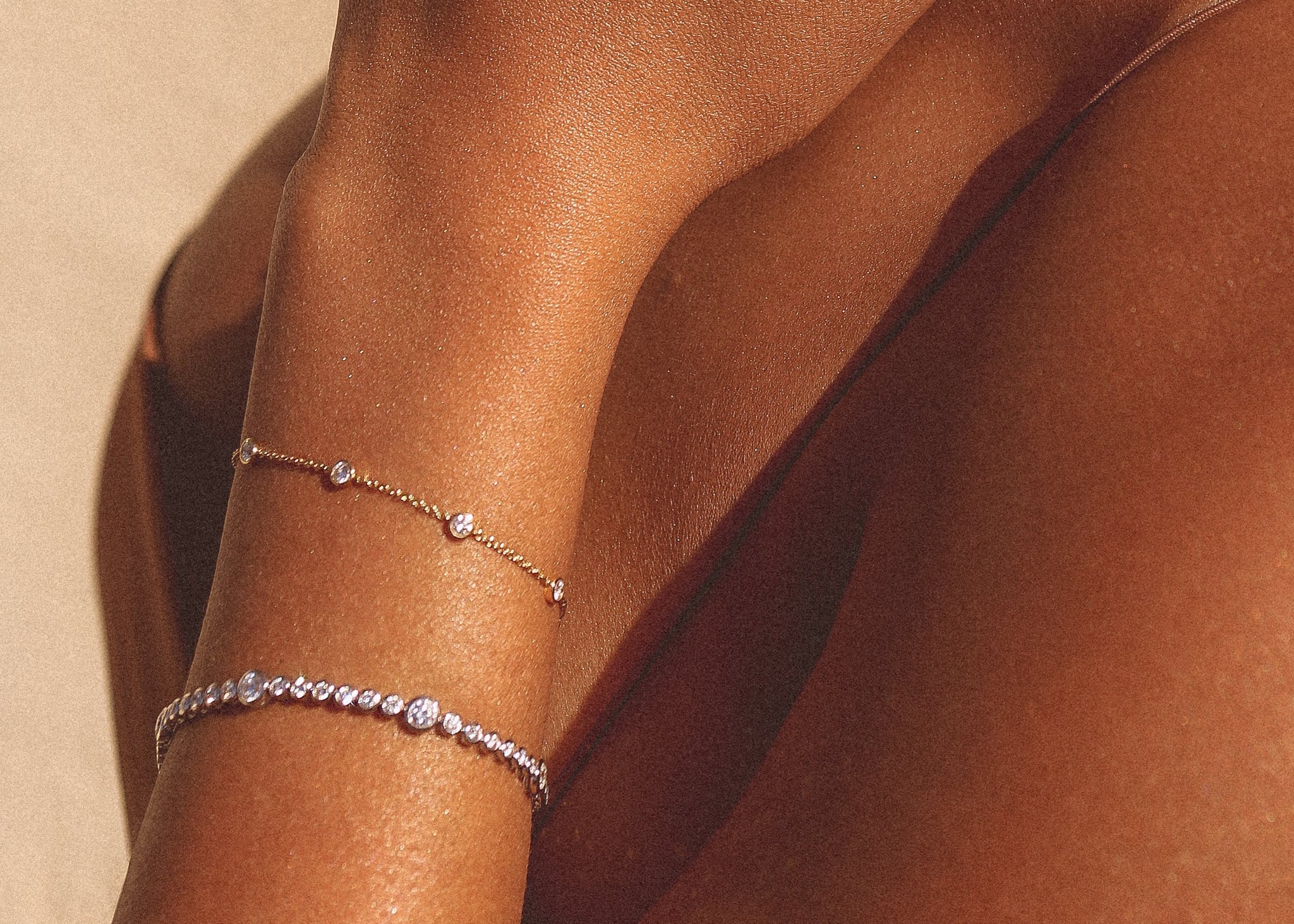 Mariposa Celestial Orbital Bezel Station Diamond Line Bracelet 3.11ctw in 18K
