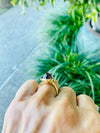 Cherry Blossom Red Spinel and Diamond Ring