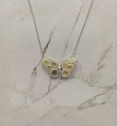 Bespoke 1.55ctw Yellow Sliced Diamond Butterfly with 1.05ctw Diamond Halo (Copy)