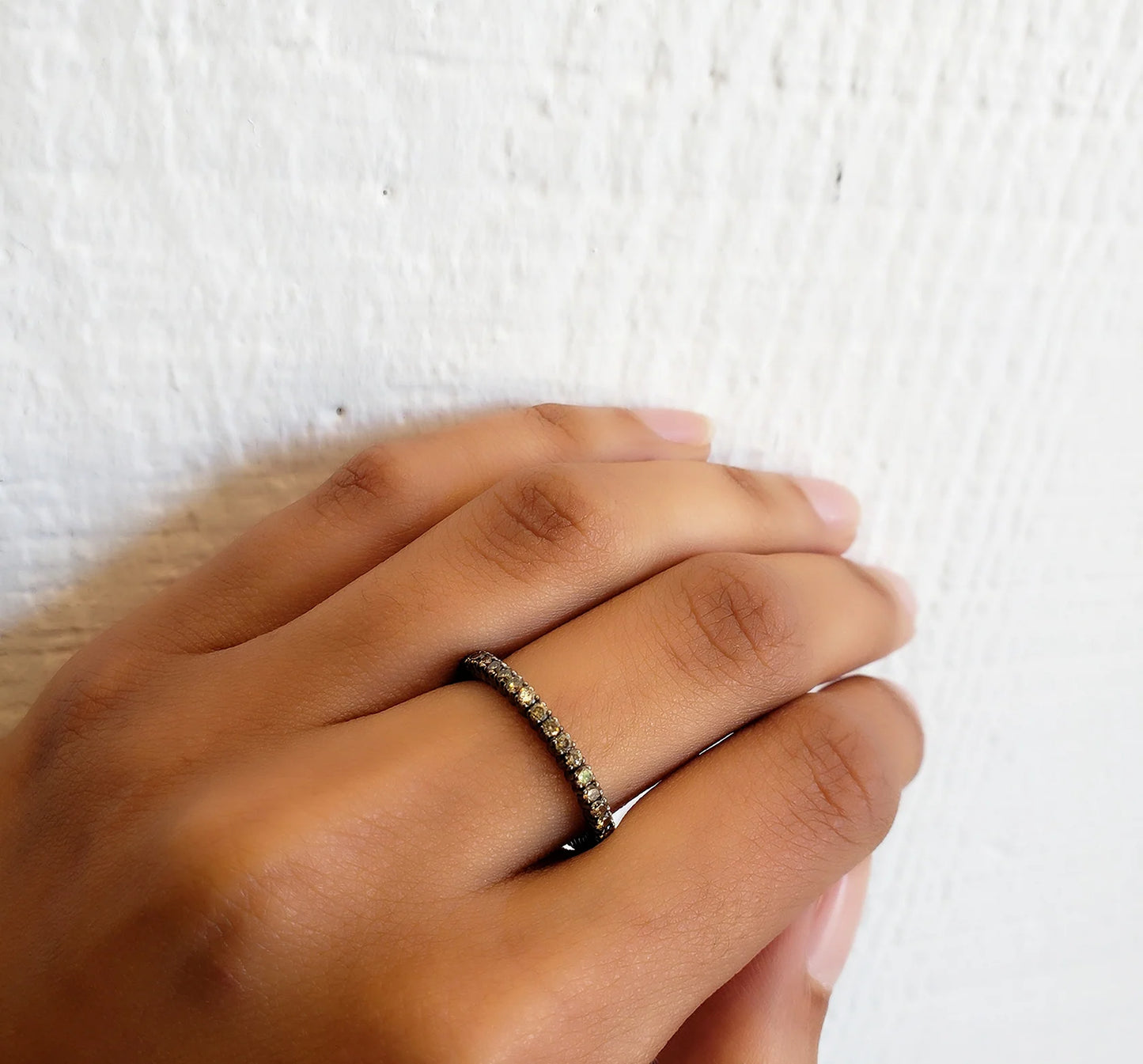 Sethi Couture Stackable Prong Champagne Diamond Ring
