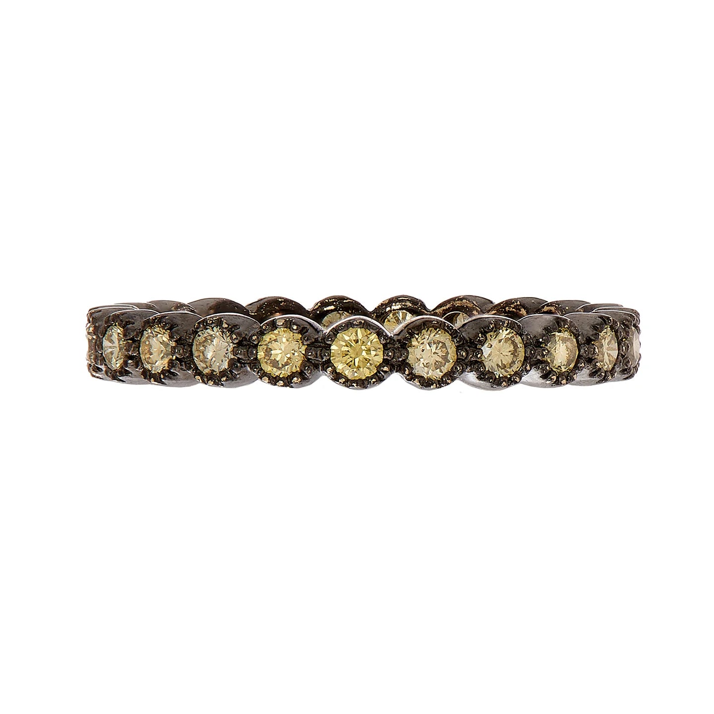 Sethi Couture Stackable Bezel Green Diamond Band