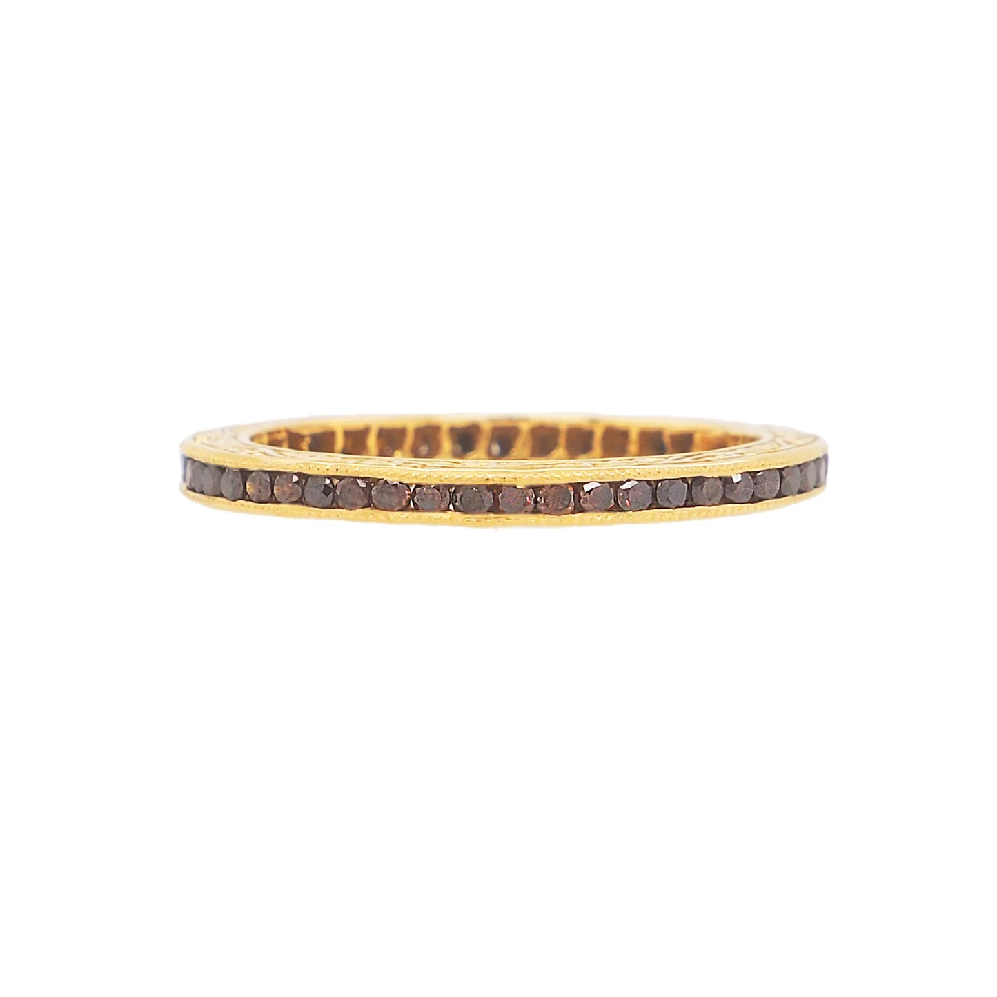Sethi Couture Stackable Channel Burnt Orange Diamond Ring