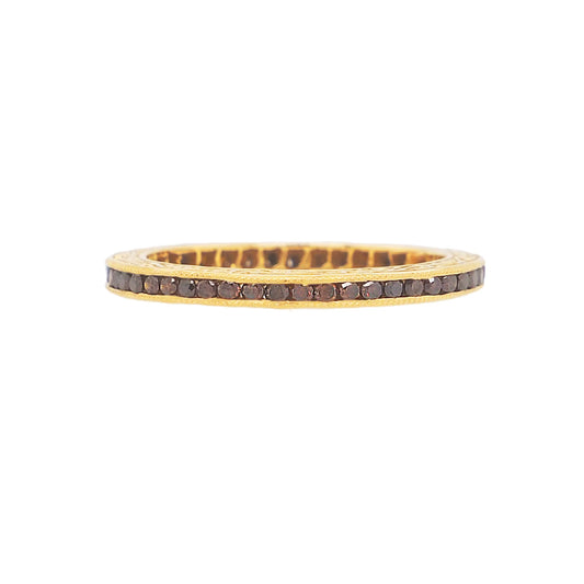 Sethi Couture Stackable Channel Burnt Orange Diamond Ring