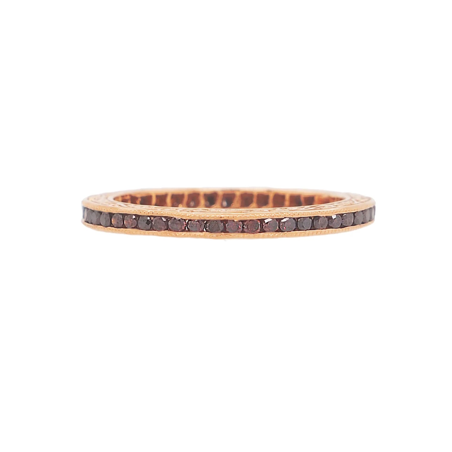 Sethi Couture Stackable Channel Burnt Orange Diamond Ring