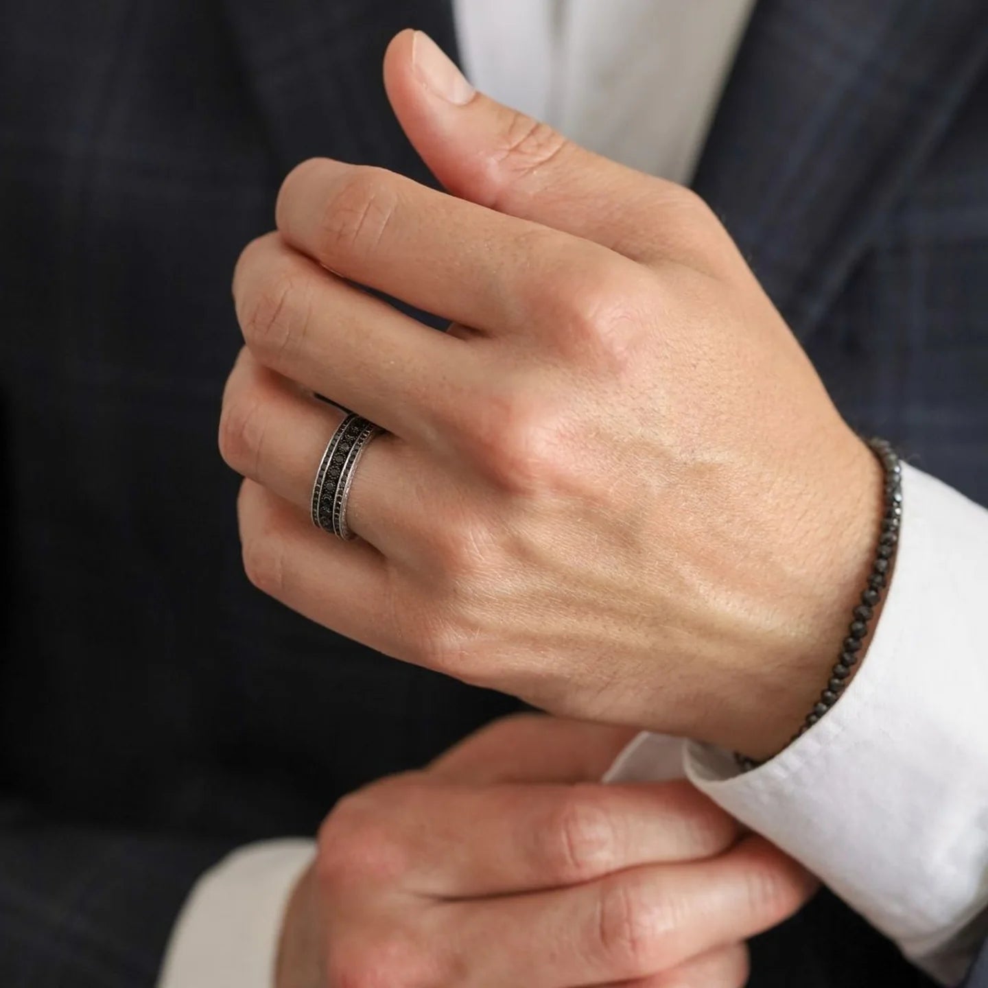 Sethi Couture Stackable Bezel Black Diamond Ring