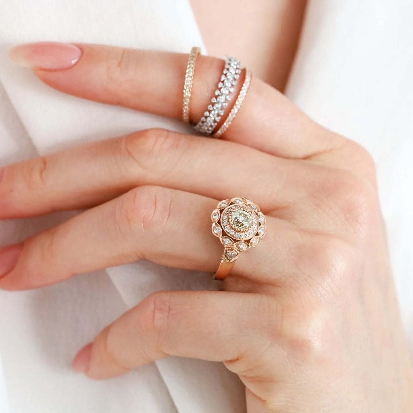 Sethi Couture Stackable Adele White Diamond Band