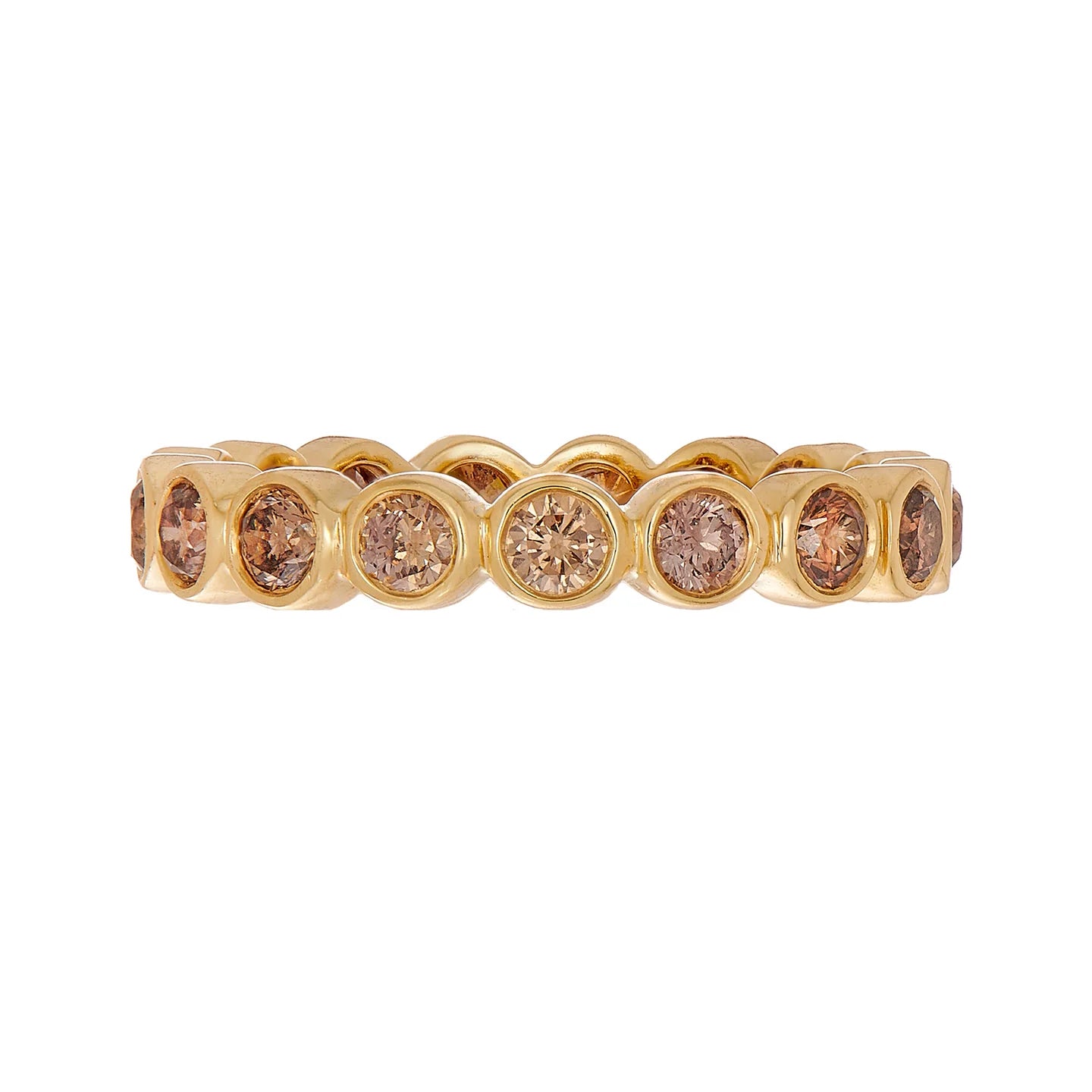 Sethi Couture Stackable Modern Bezel Champagne Diamond Band