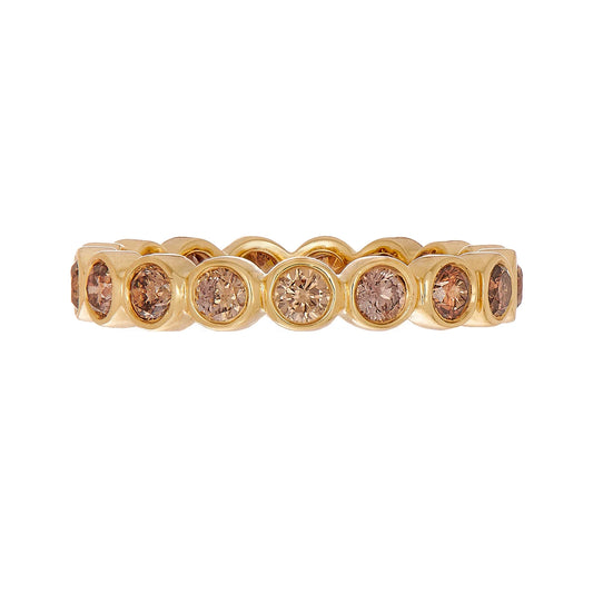 Sethi Couture Stackable Modern Bezel Champagne Diamond Band