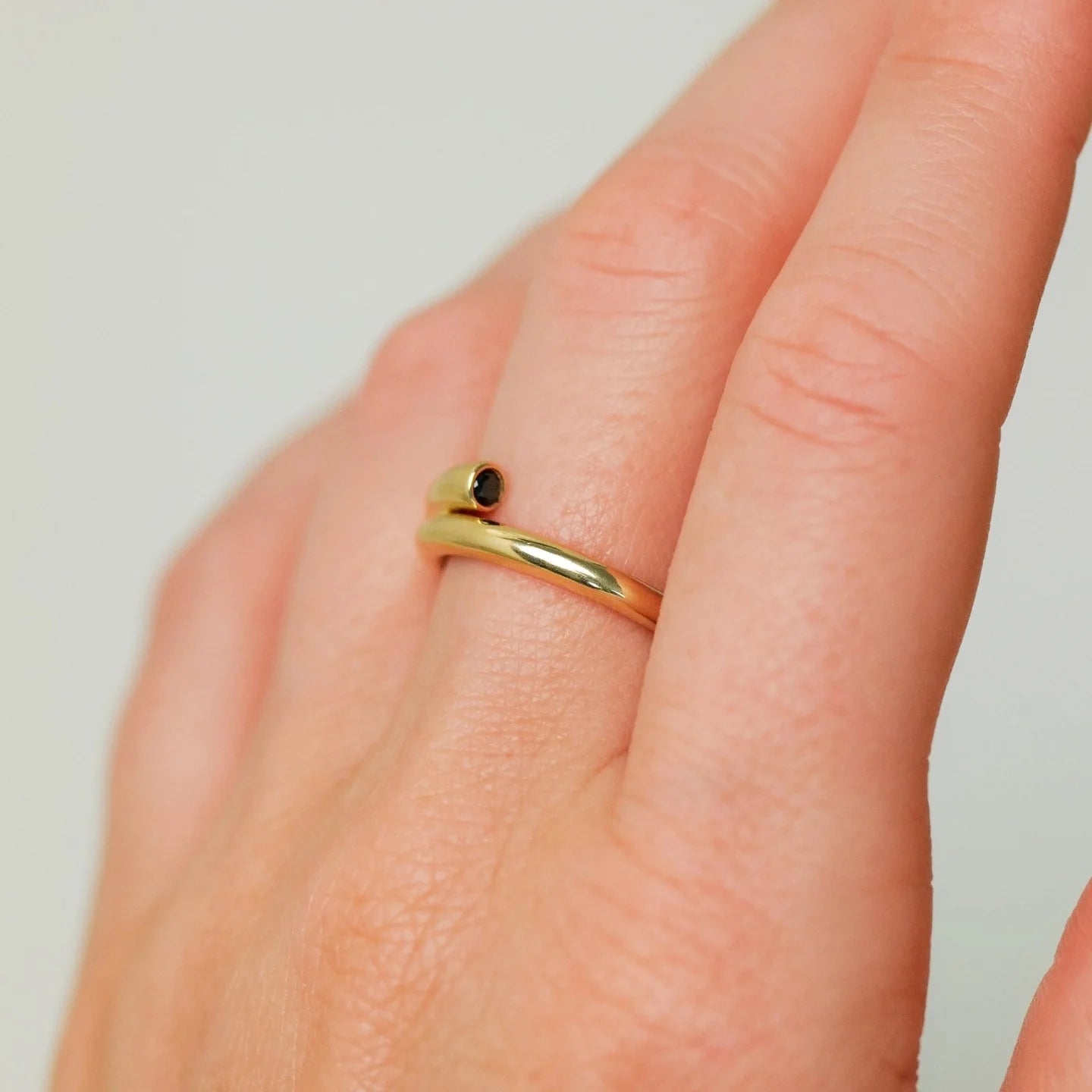 Sethi Couture Stackable Embrace Black Diamond Ring