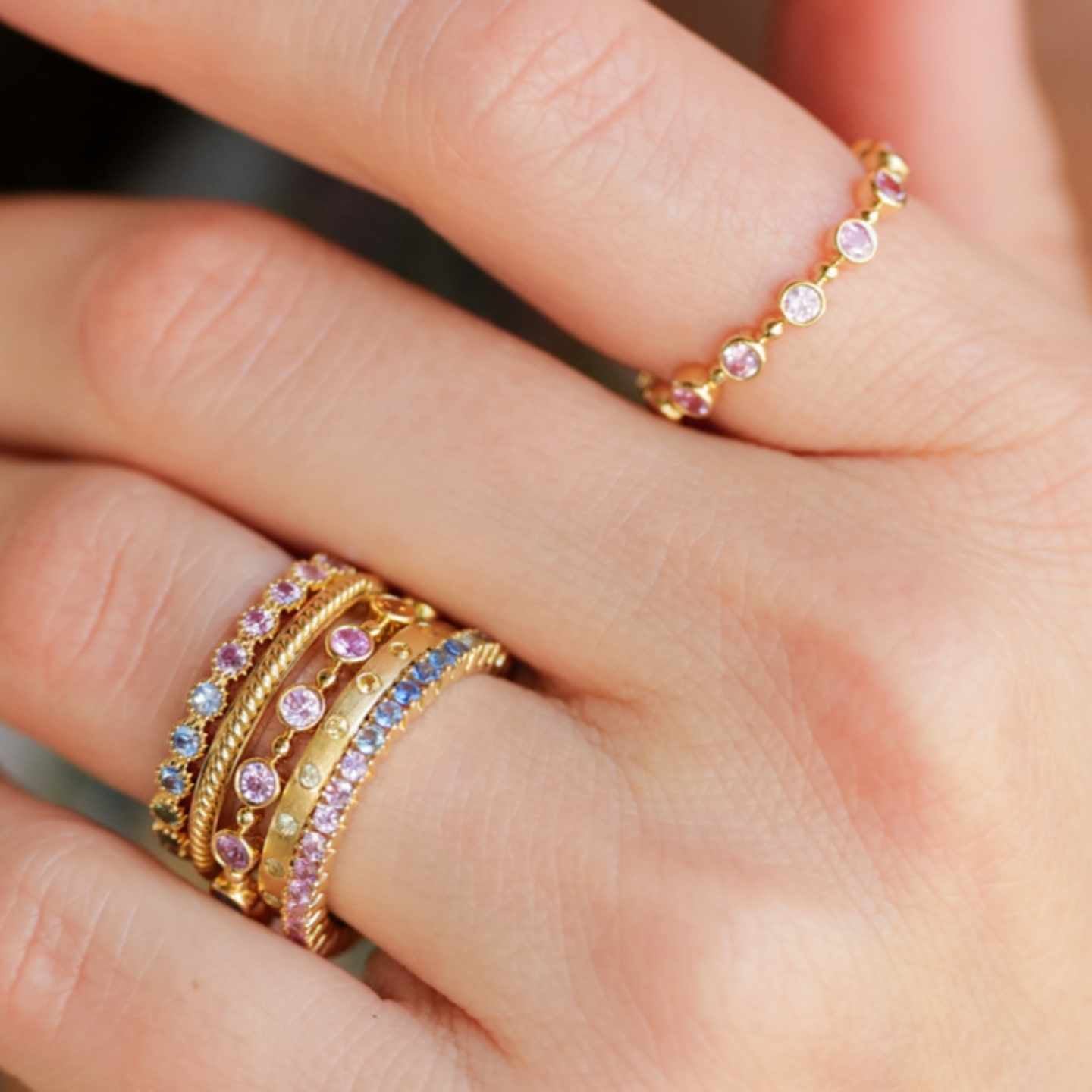 Sethi Couture Stackable Petit Bubble Sapphire Band
