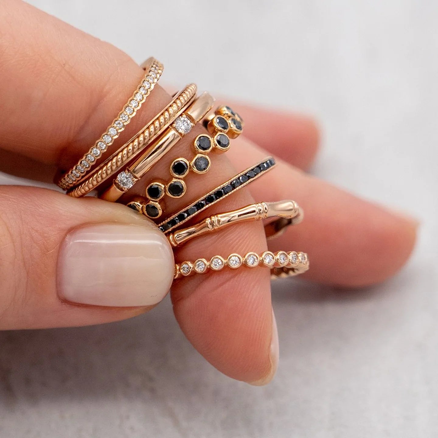 Sethi Couture Stackable Luna White Diamond Ring