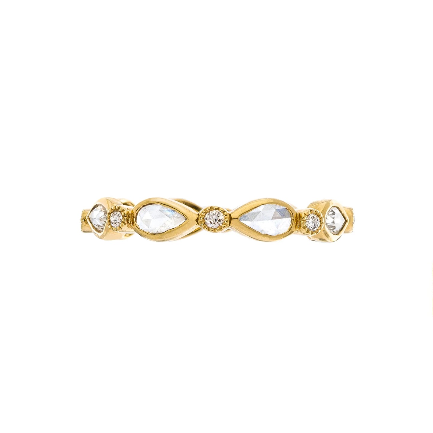 Sethi Couture Stackable Fine Vine White Diamond Band