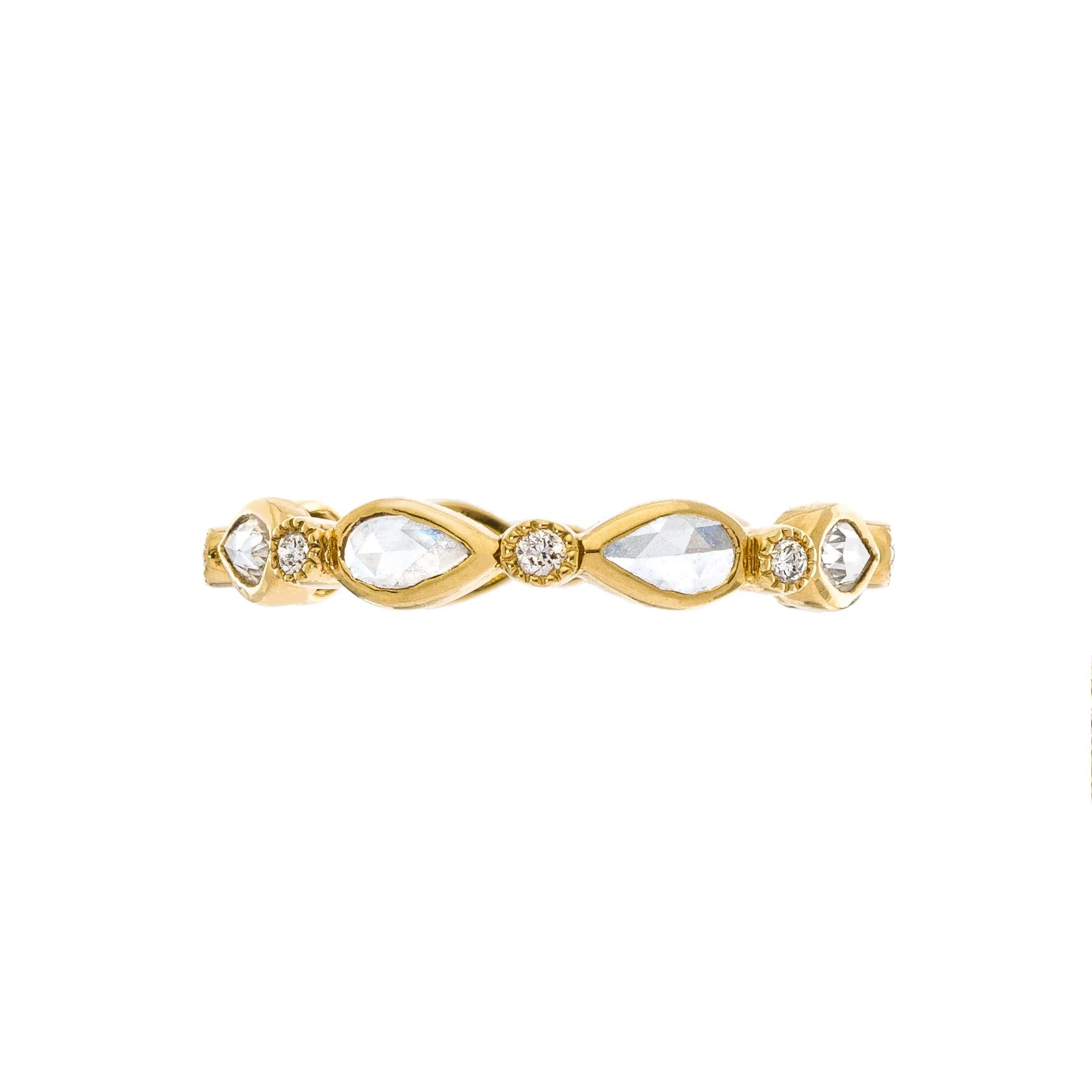 Sethi Couture Stackable Fine Vine White Diamond Band