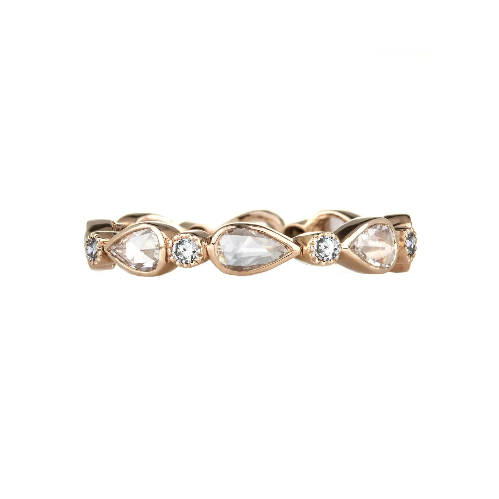 Sethi Couture Stackable Fine Vine White Diamond Band
