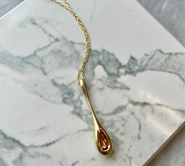 Mariposa H20 Imperial Topaz 0.93ctw Pear Shape Pendant Set in 18k Yellow Gold