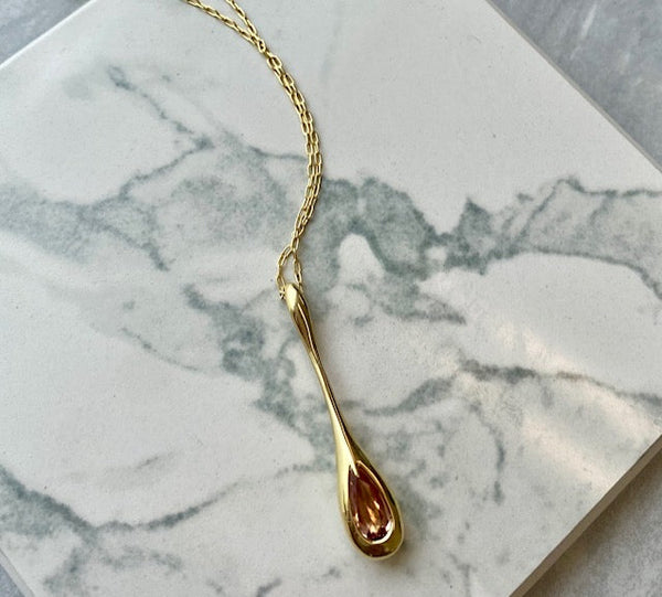 Mariposa H20 Imperial Topaz 0.93ctw Pear Shape Pendant Set in 18k Yellow Gold