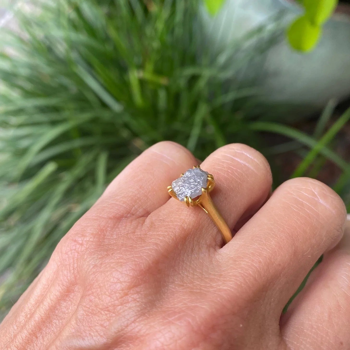 Mariposa Celestial Moonrock 3.20 ct. Grey Rough Diamond Ring