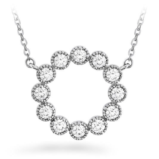 Liliana Milgrain Diamond Circle Pendant