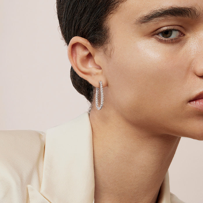 Signature Pear Hoop - Medium