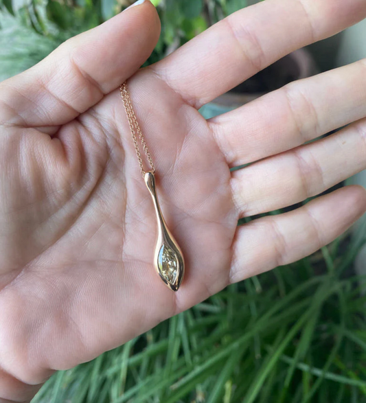 H20 Yellow Diamond Pear Shape Pendant
