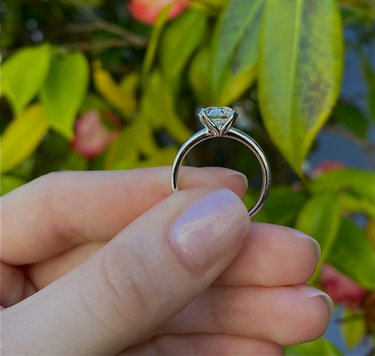 Mariposa Diamond Solitaire set with Hearts On Fire Diamond in Platinum