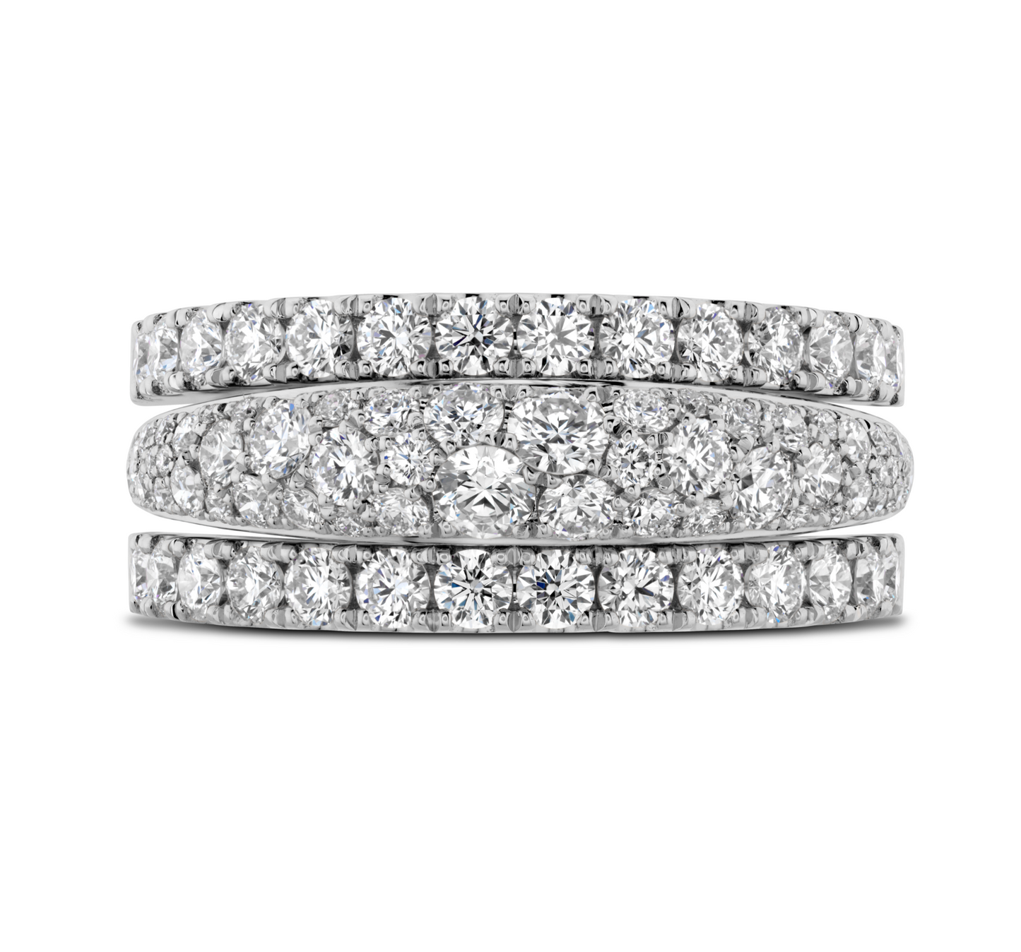Grace Triple Row Small Domed Ring
