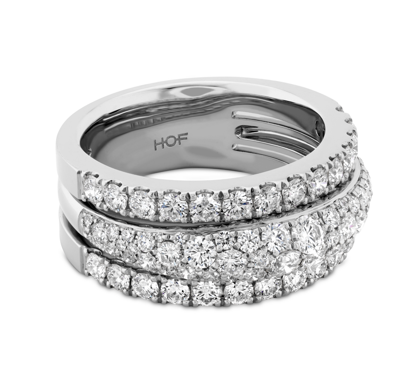 Grace Triple Row Small Domed Ring