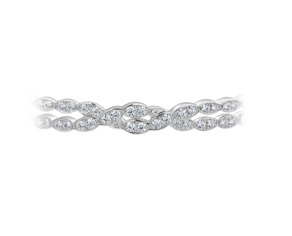 Lorelei Floral Diamond Double Twist Bangle