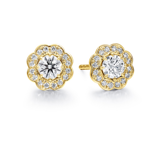Lorelei Diamond Halo Stud Earrings