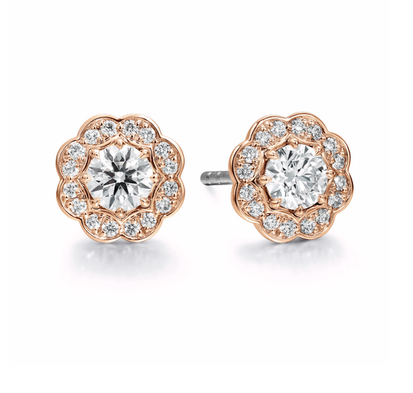 Lorelei Diamond Halo Stud Earrings