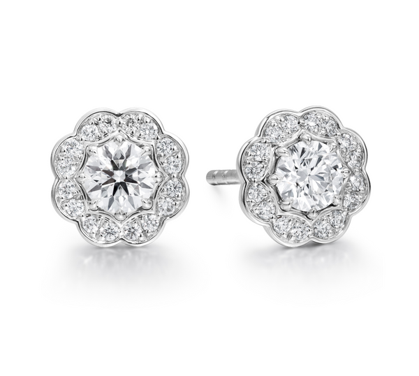 Lorelei Diamond Halo Stud Earrings