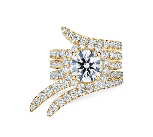 Vela Double Row Pave Ring
