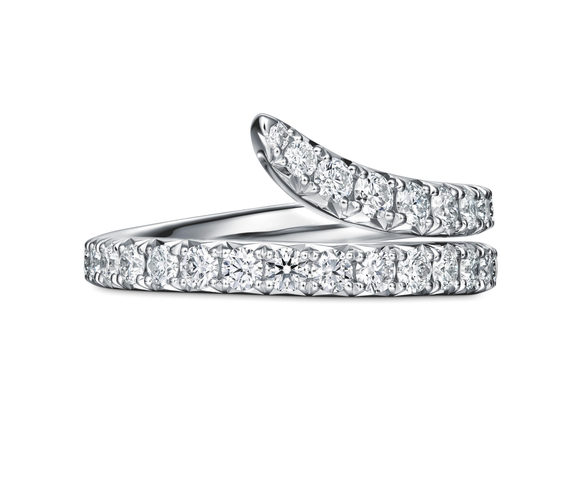 Vela Double Row Pave Ring